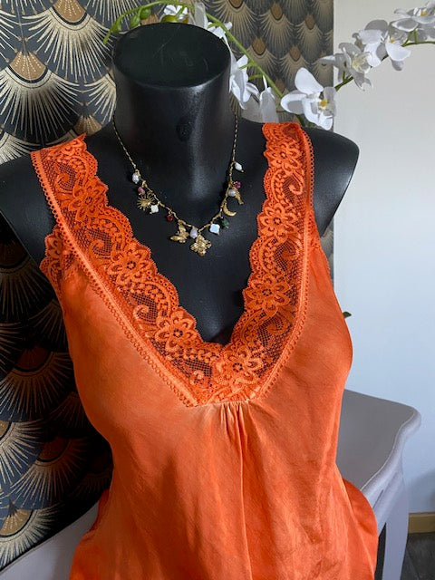 TOP DENTELLE STEFY ORANGE 36/44