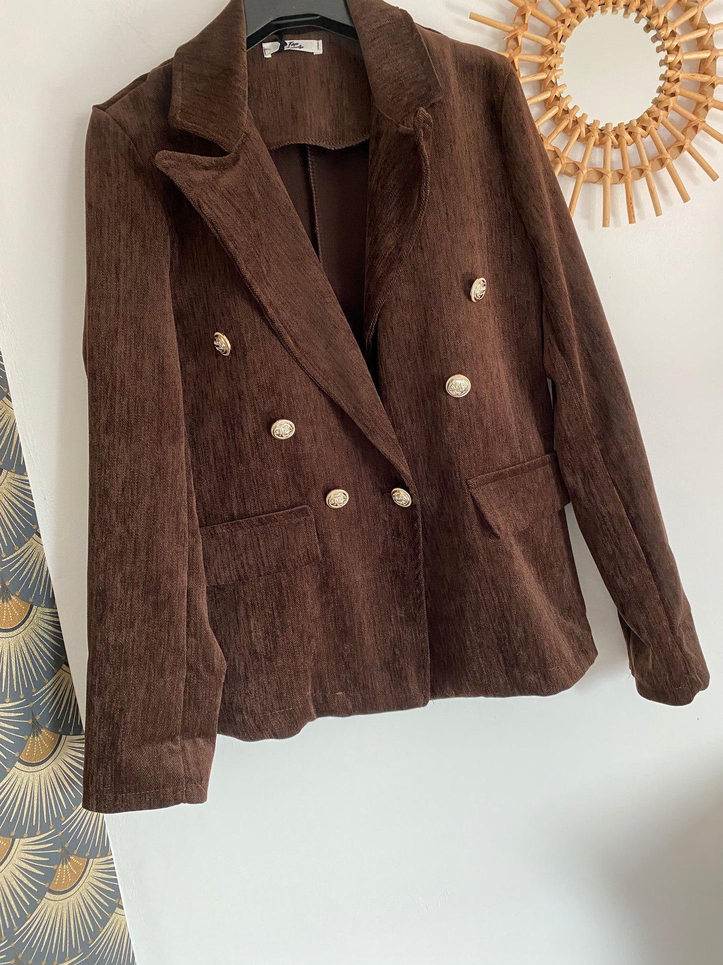 VESTE BLAZER VELOUR RAS TAILLE L