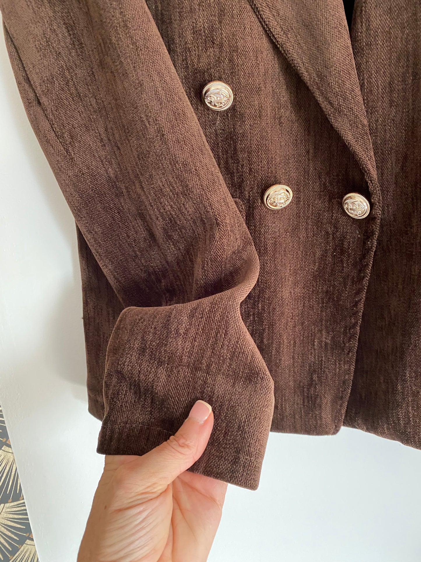 VESTE BLAZER VELOUR RAS TAILLE L