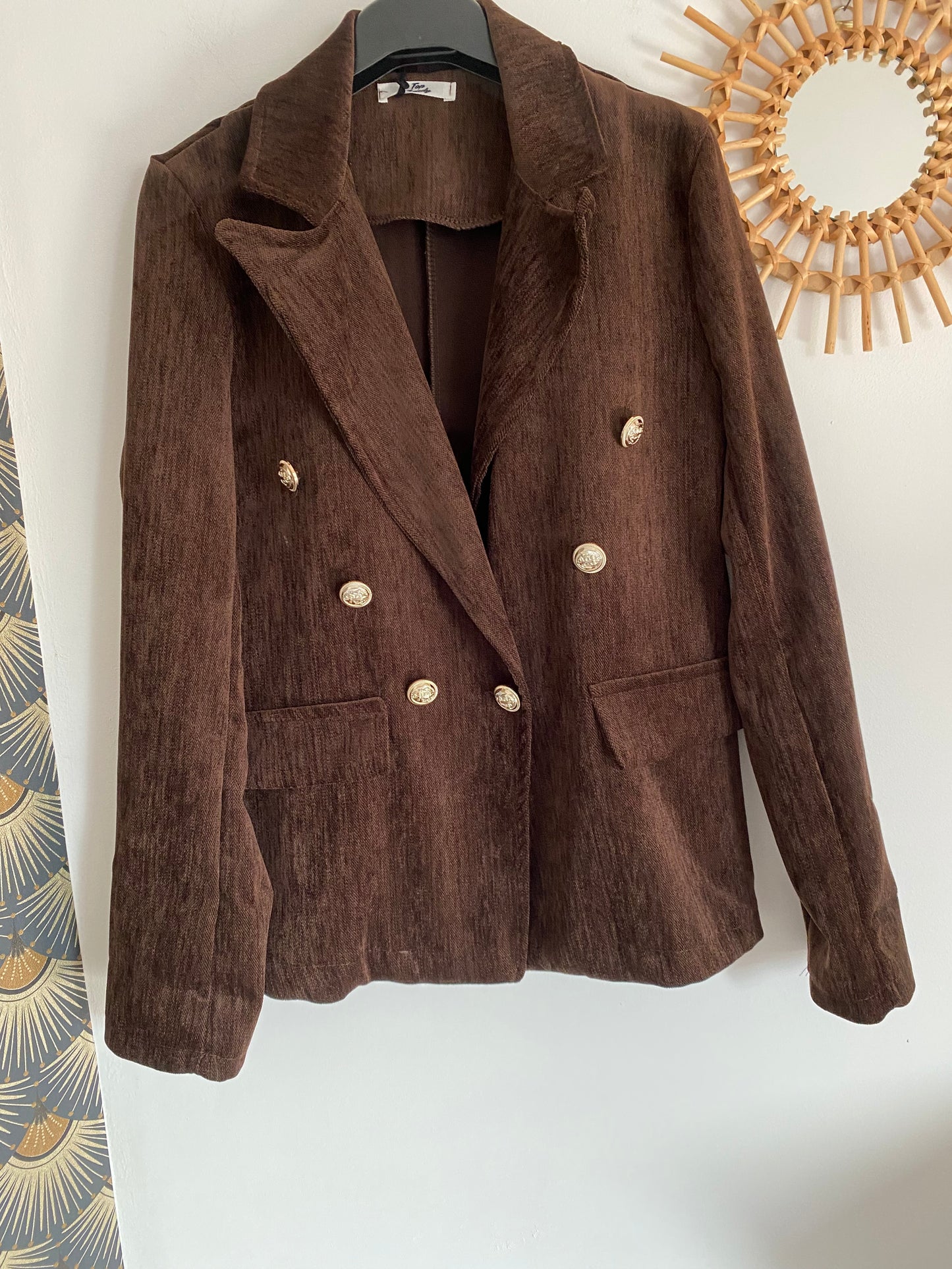 VESTE BLAZER VELOUR RAS TAILLE L