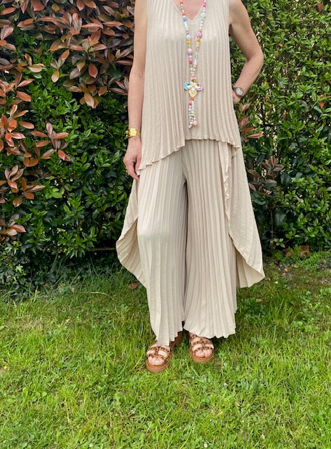 ENSEMBLE PANTALON PALMA ECRU TAILLE UNIQUE 36/46