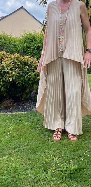 ENSEMBLE PANTALON PALMA ECRU TAILLE UNIQUE 36/46