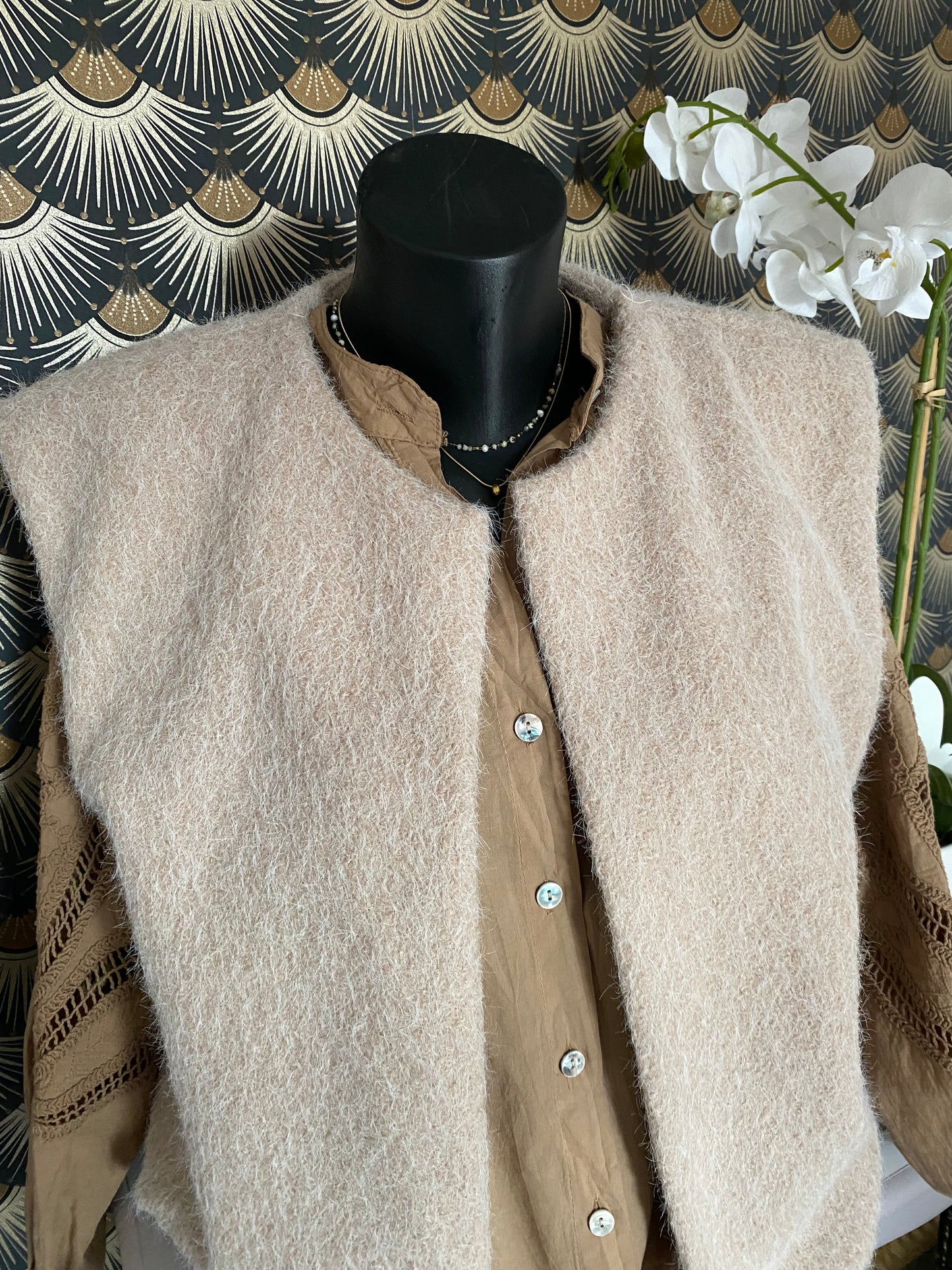 GILET TEDY BEIGE TU 36/42