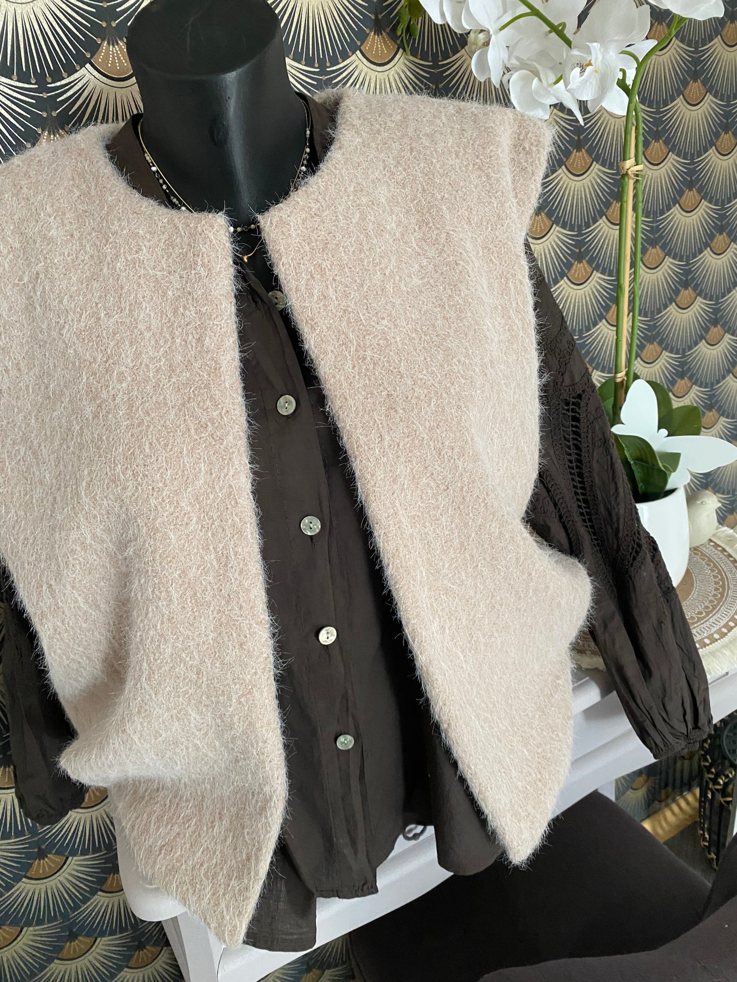 GILET TEDY BEIGE TU 36/42