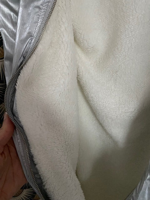 MANTEAU PARKA ARGENTE 36 AU 44