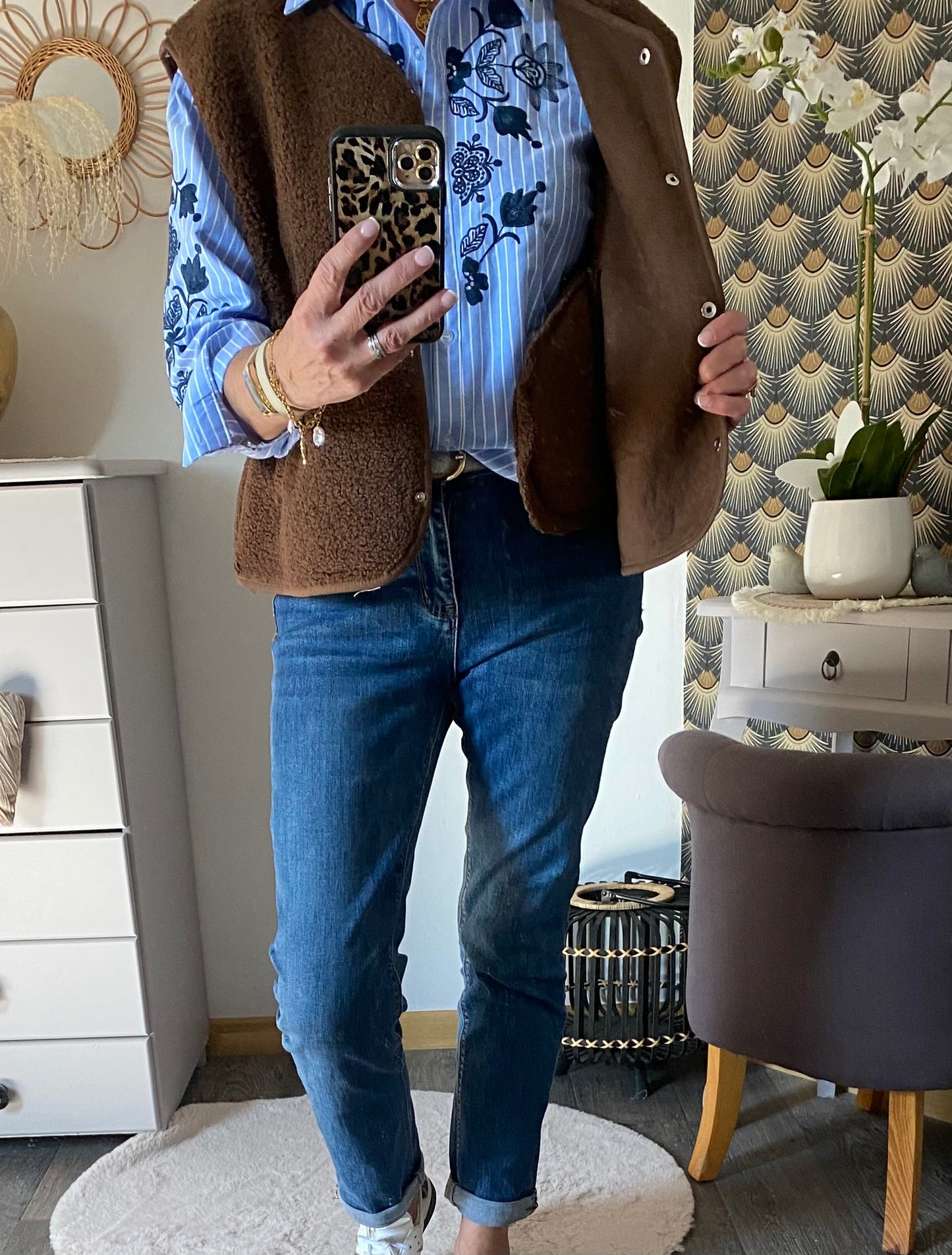 GILET BOUCLETTE 36/44 CHOCO