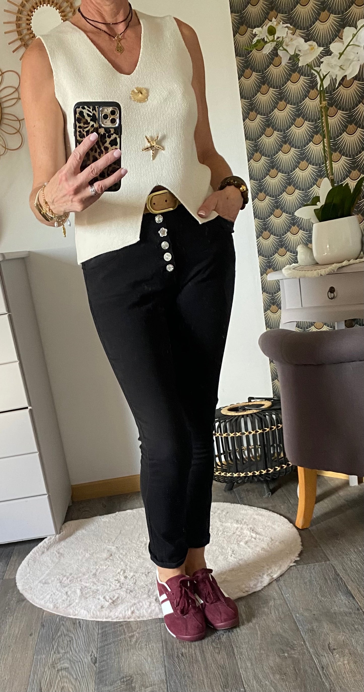 TOP MAILLE VISCOSE ECRU TU36/42