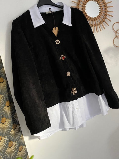 VESTE GILET MARYANNE NOIRE 42/48