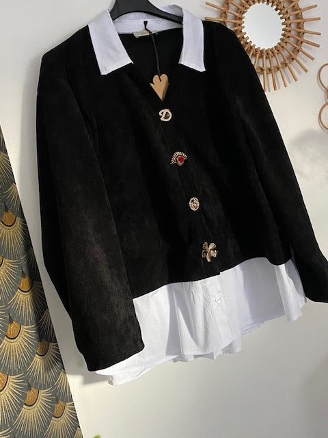 VESTE GILET MARYANNE NOIRE 42/48