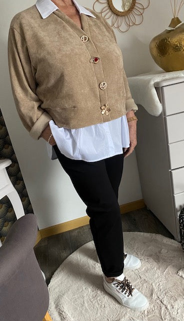 VESTE GILET MARYANNE BEIGE 42/48