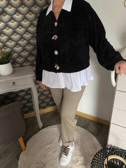 VESTE GILET MARYANNE NOIRE 42/48