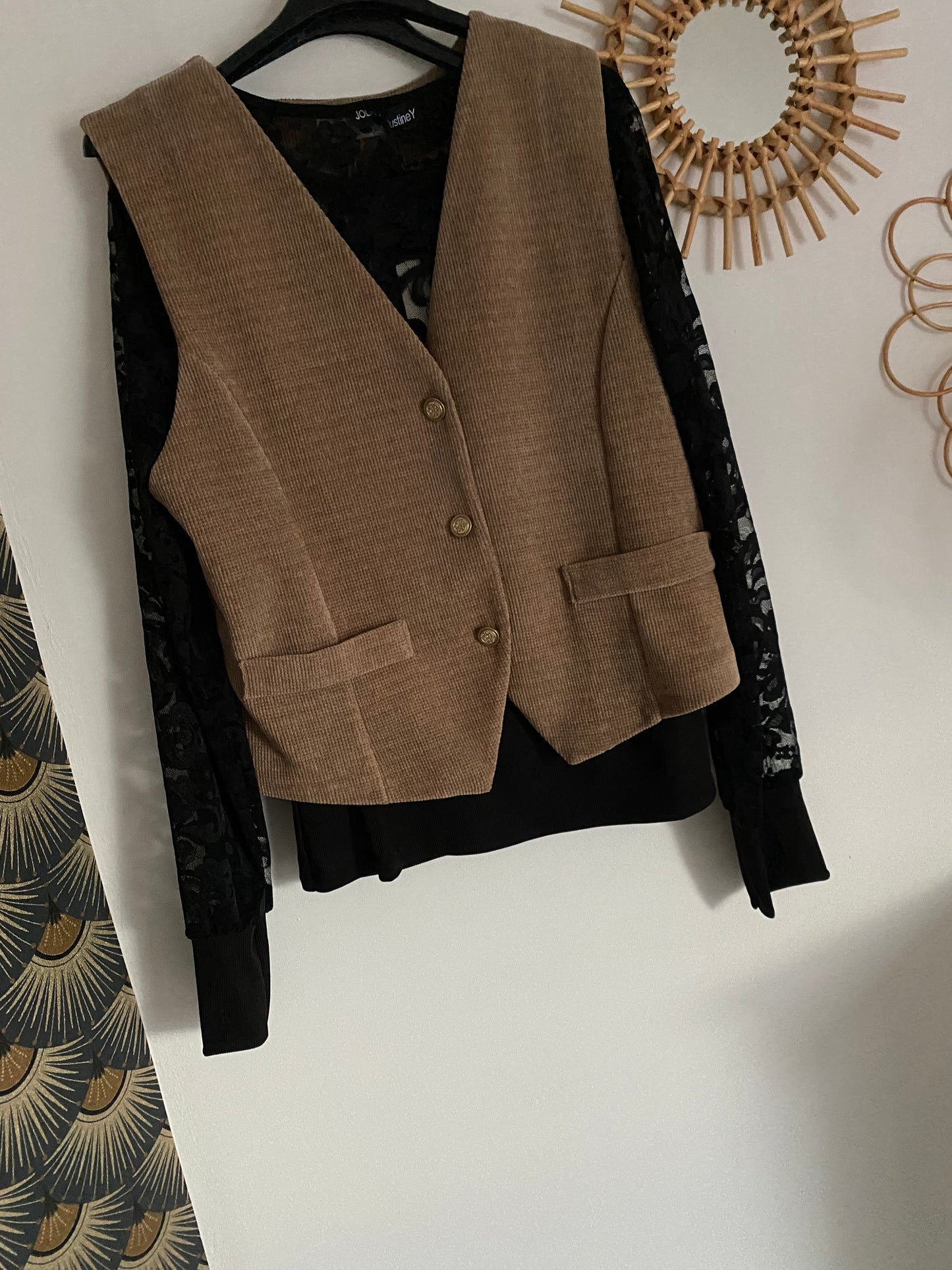 GILET VELOUR BEIGE TU 36/42