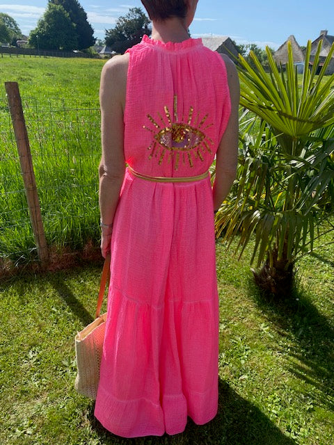 ROBE OEIL ROSE FUSHIA 36/44