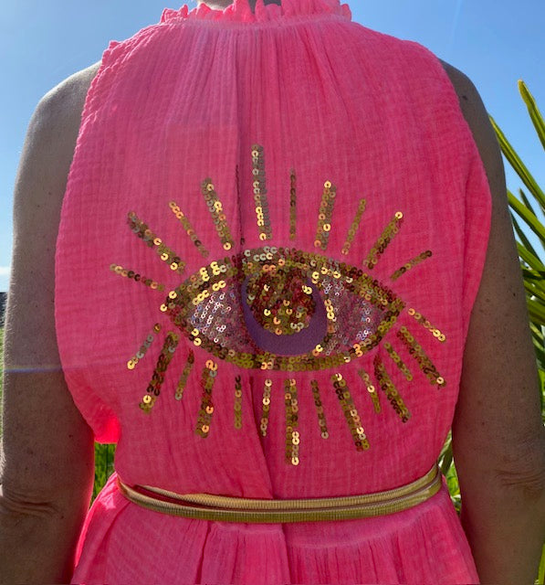 ROBE OEIL ROSE FUSHIA 36/44