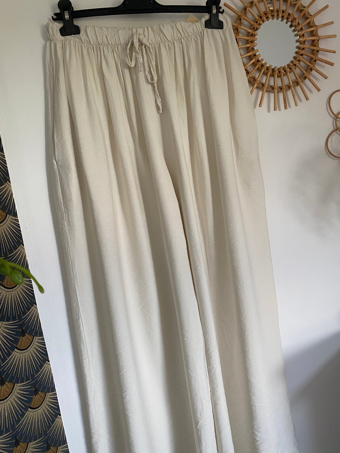 PANTALON PALAZZO ECRU 44/48