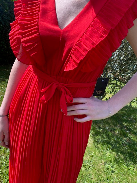 Combinaison plissée rouge