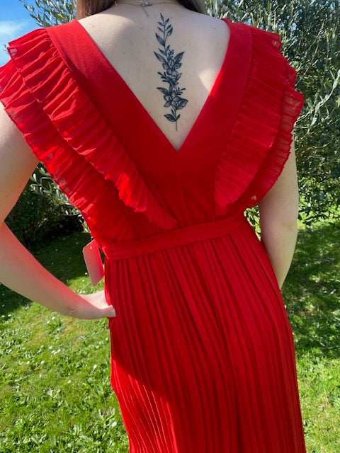 Combinaison plissée rouge