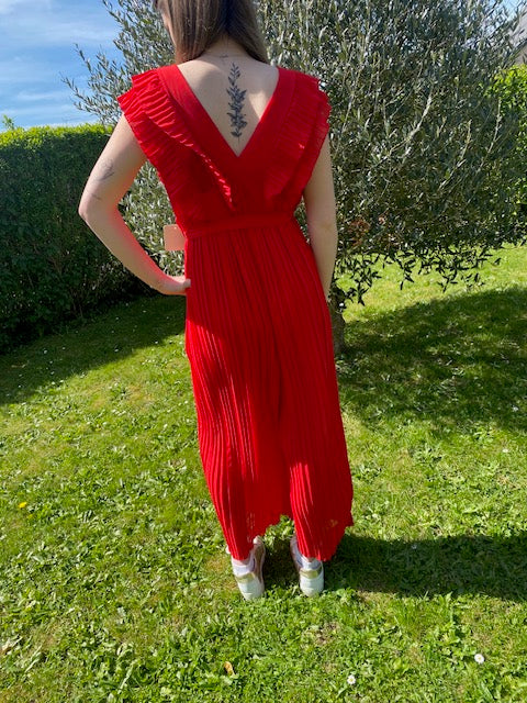 Combinaison plissée rouge