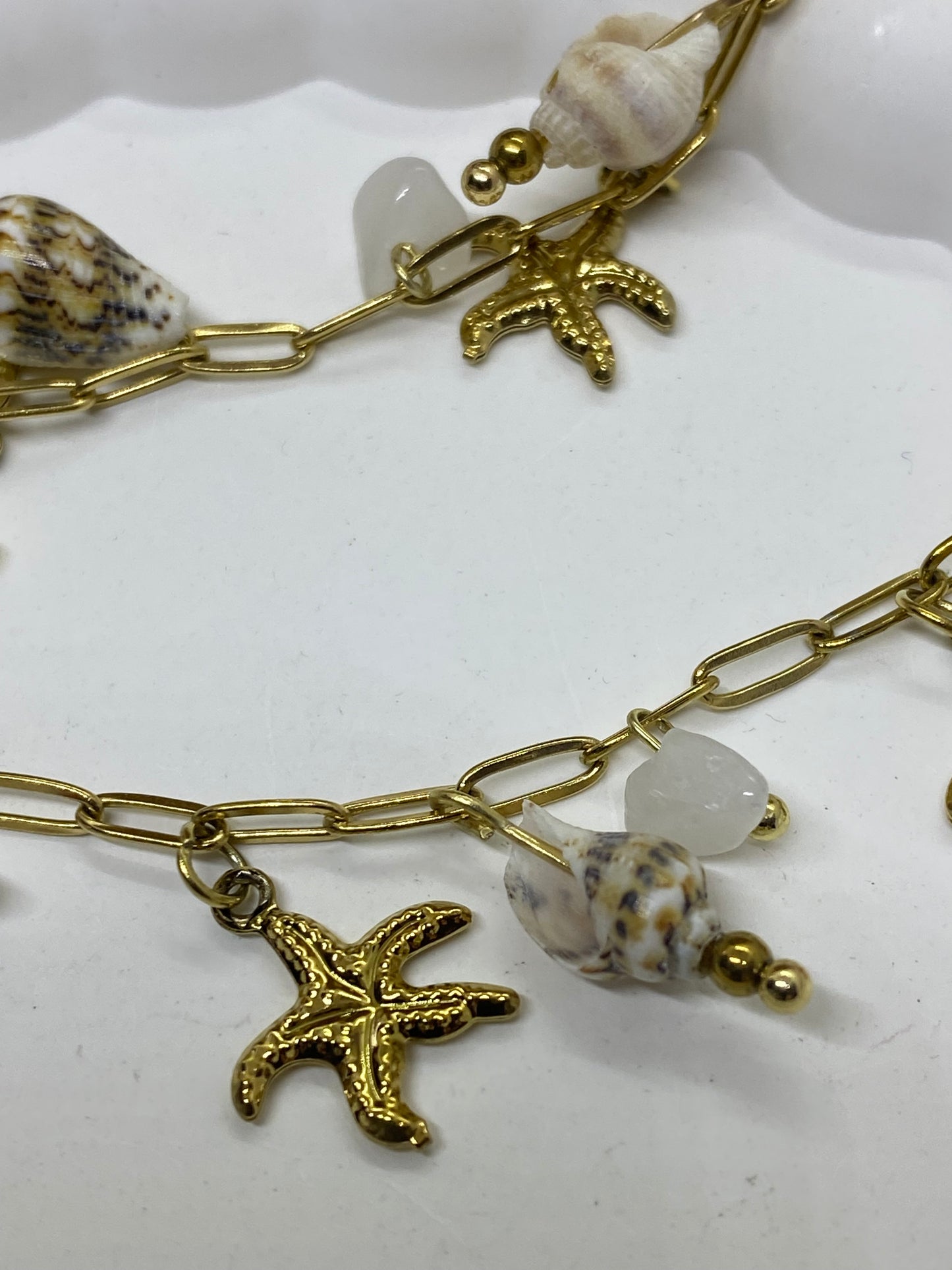 COLLIER SAUTOIR COQUILLAGE COLLECTION OCEAN ACIER INOXYDABLE