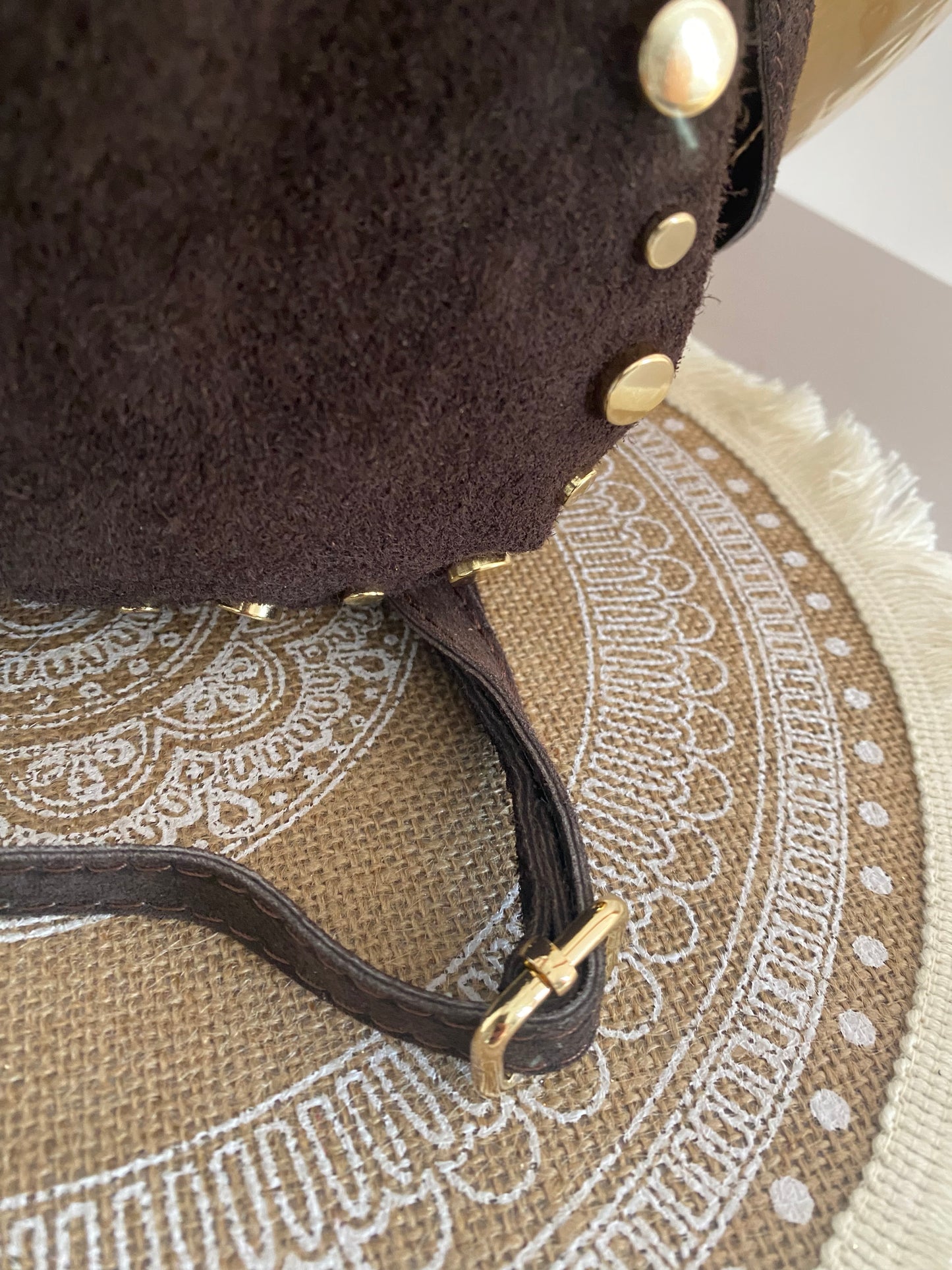 SAC CUIR CHOCOLAT CLOU