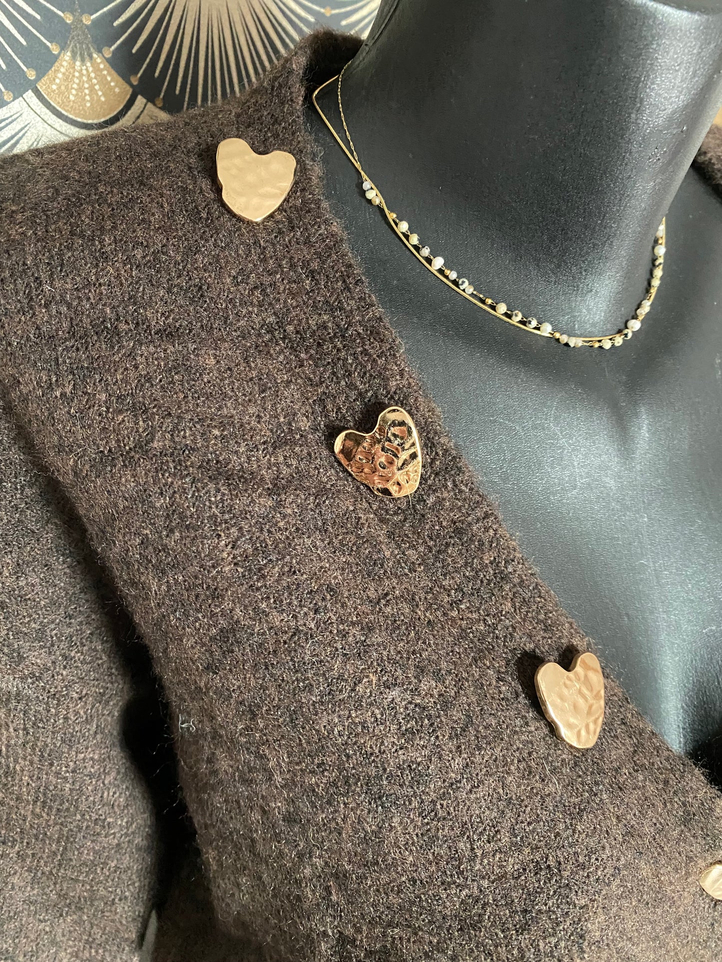 GILET COEUR CHOCOLAT TU36/44