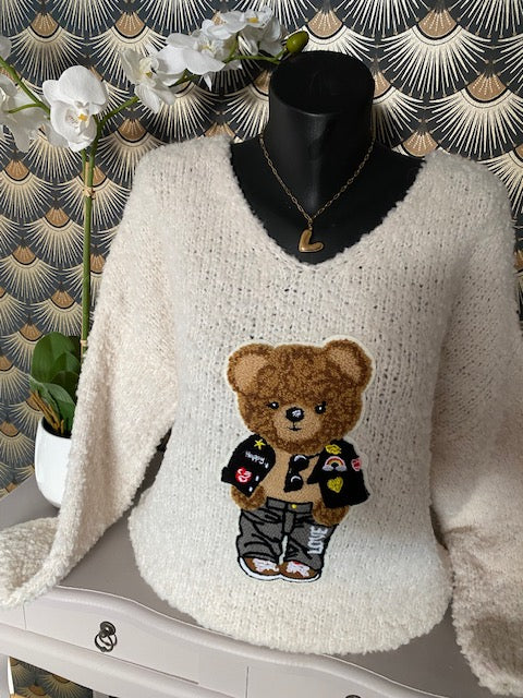 PULL TEDY OURSON ECRU 36/42 ALPAGA