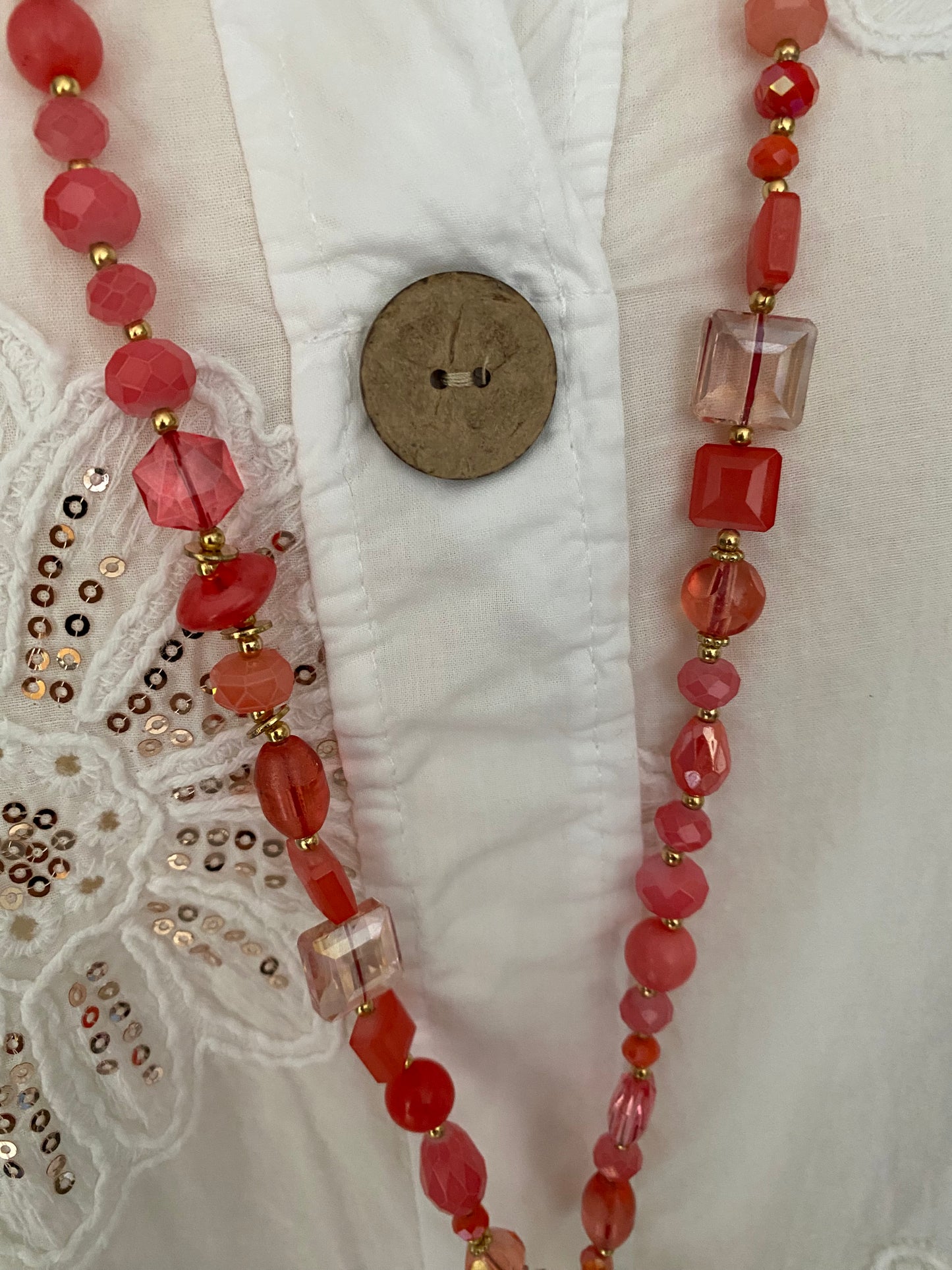 COLLIER CROIX FUSHIA