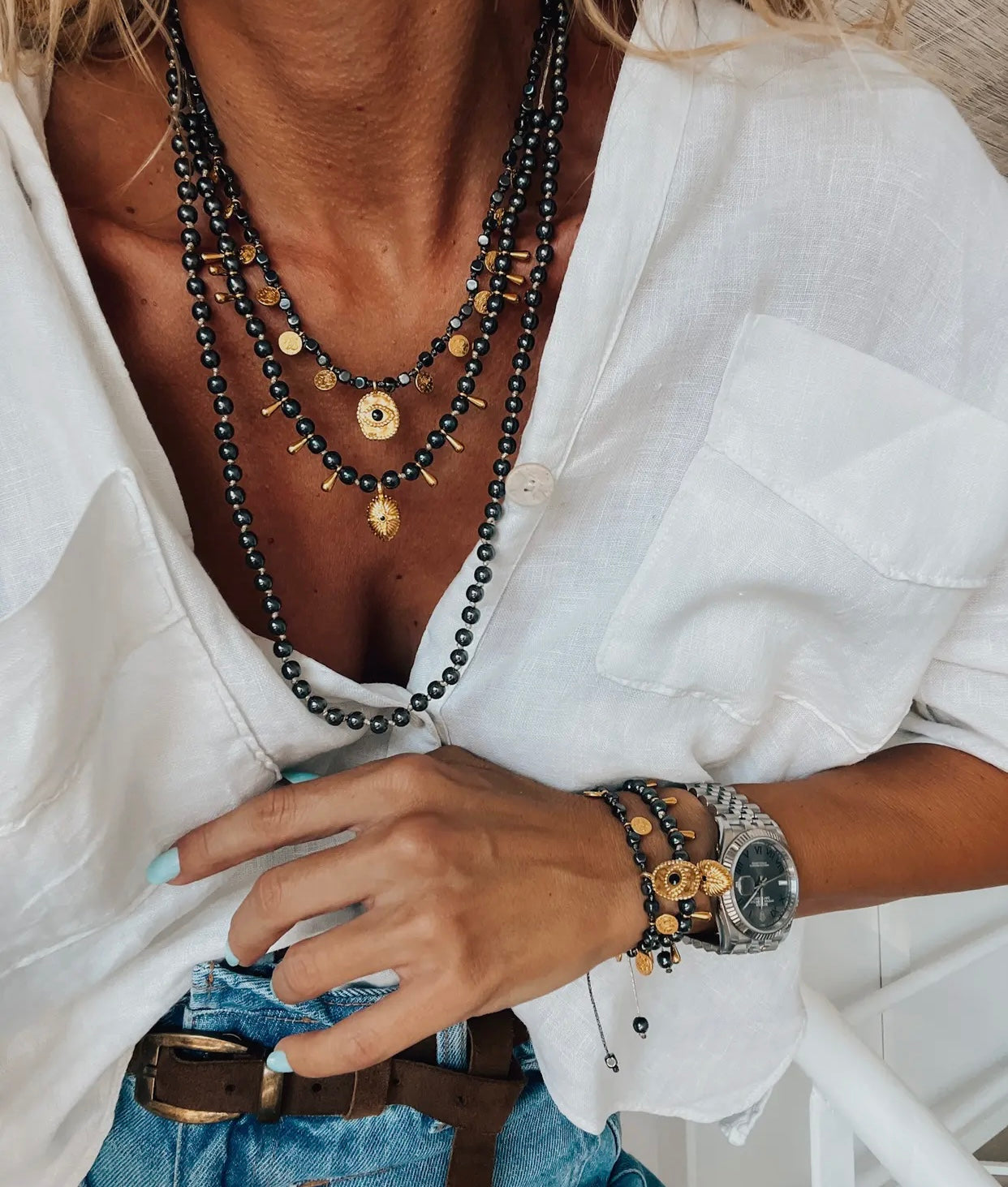 COLLIER APPOLON HEMATITE