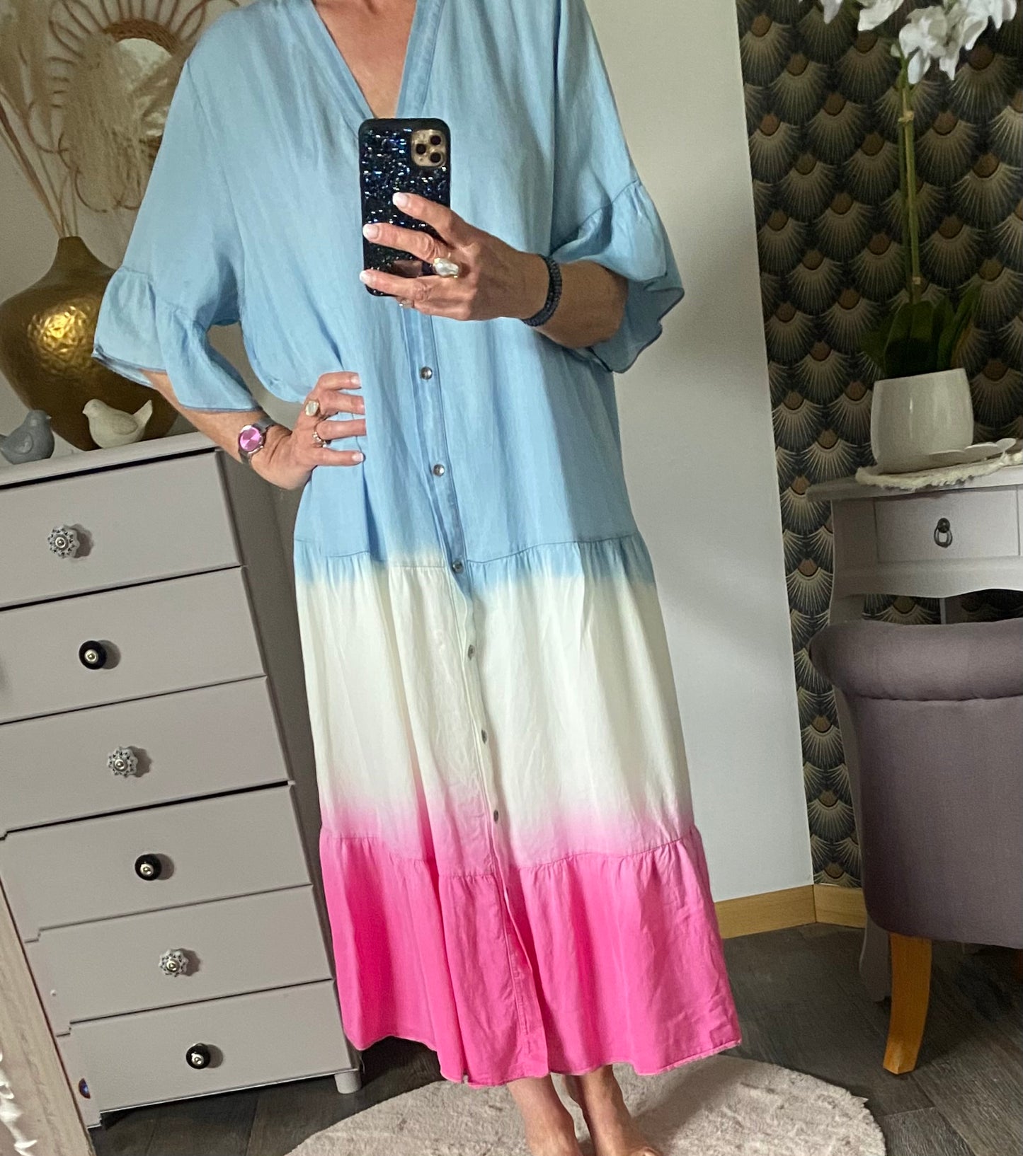 ROBE TAI FUSHIA EN LYOCELL 40/46