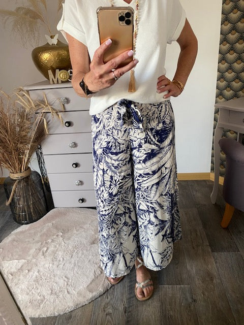 PANTA COURT EMY BLEU MARINE