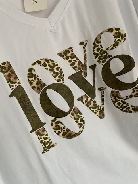 TEE-SHIRT LOVE KAKI COLLECTION BELLE TAILLE 42 AU 48
