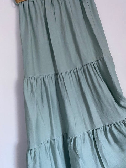 JUPE LONGUE VIRGINIE VERT D EAU