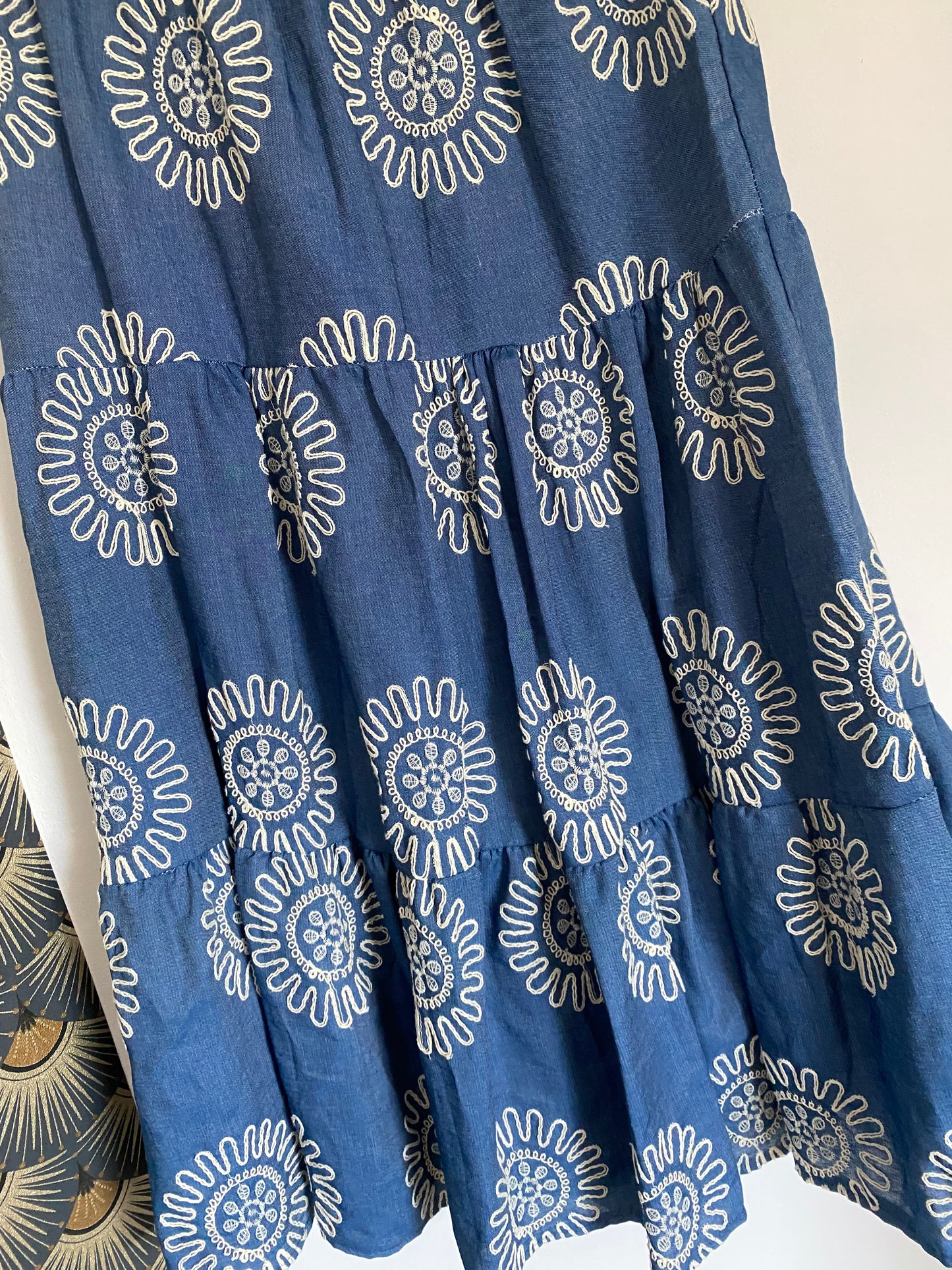 JUPE BRODEE BLEUE JEAN 36/ 44