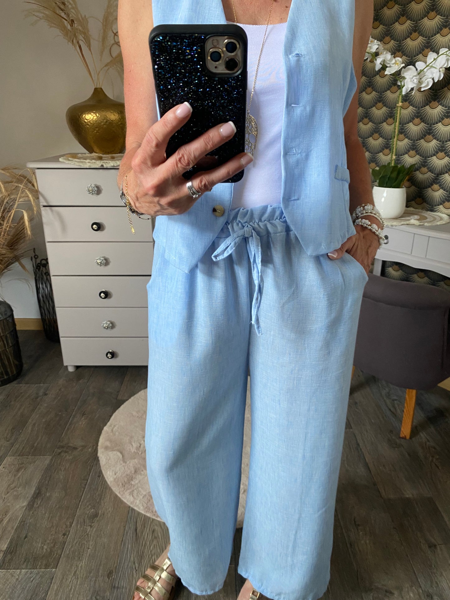 ENSEMBLE PANTALON WENDY BLEU 36/42 PETIT 44