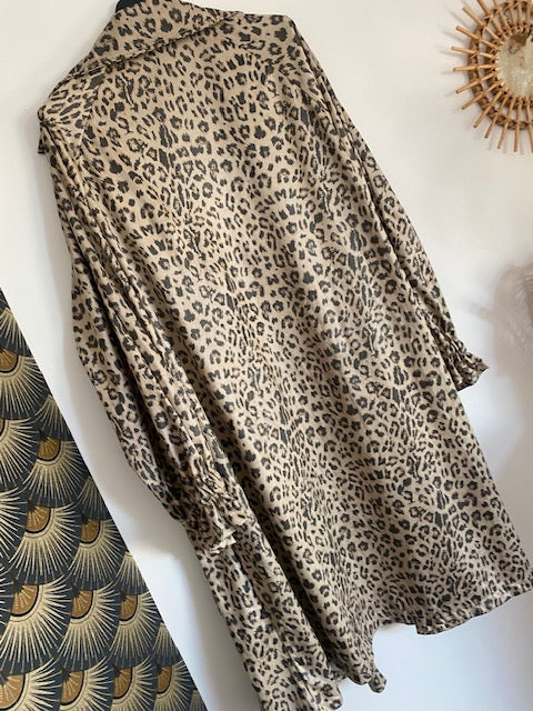 VESTE LONGUE LEOPARD COLLECTION BELLE TAILLE 44 AU 48