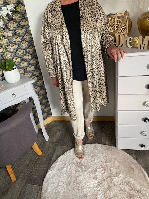 VESTE LONGUE LEOPARD COLLECTION BELLE TAILLE 44 AU 48