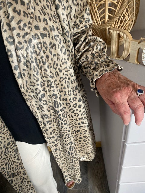 VESTE LONGUE LEOPARD COLLECTION BELLE TAILLE 44 AU 48