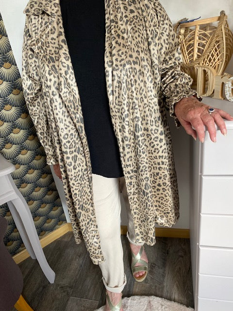 VESTE LONGUE LEOPARD COLLECTION BELLE TAILLE 44 AU 48