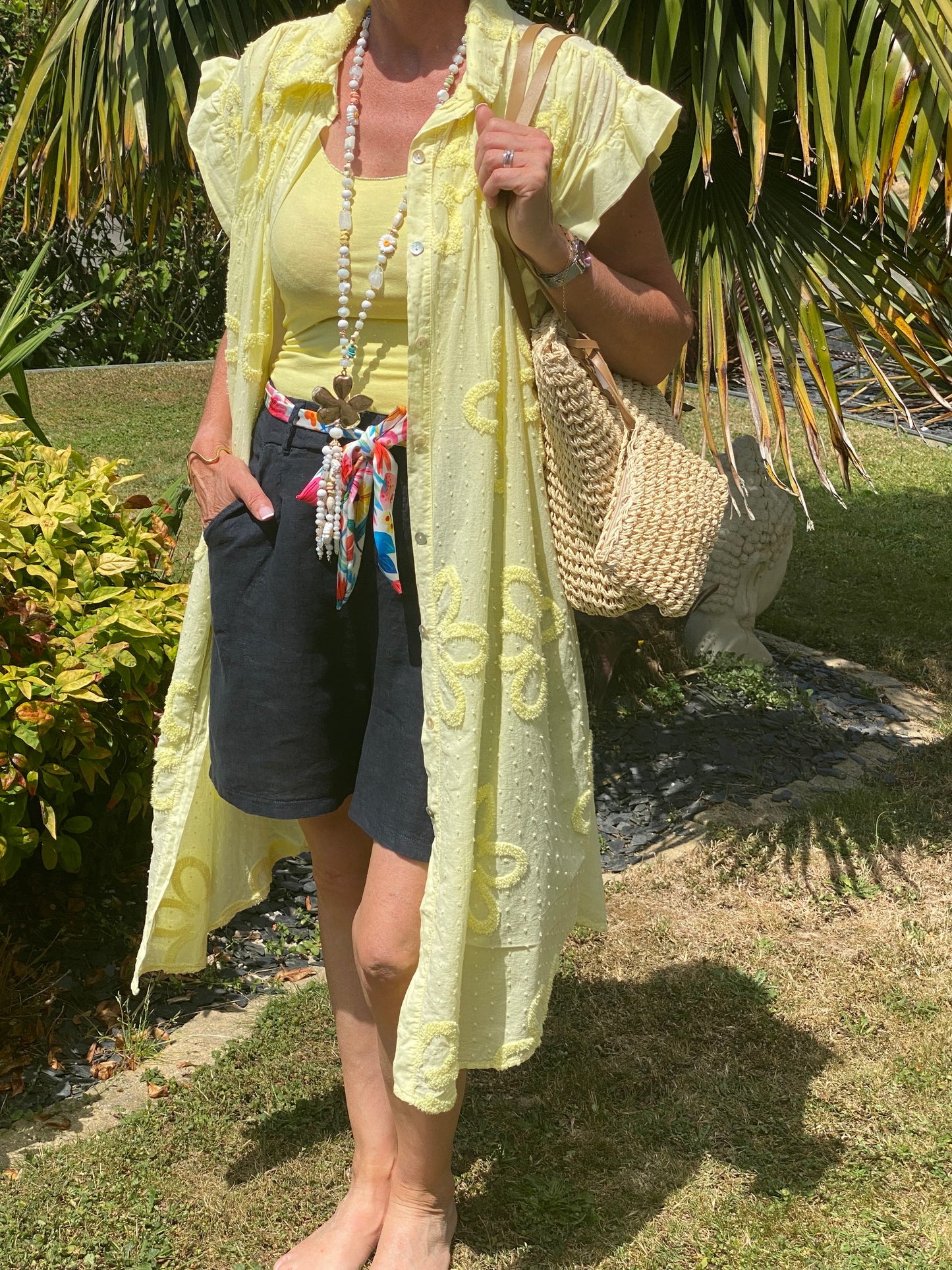 ROBE VOILE DE COTON JAUNE 36/44