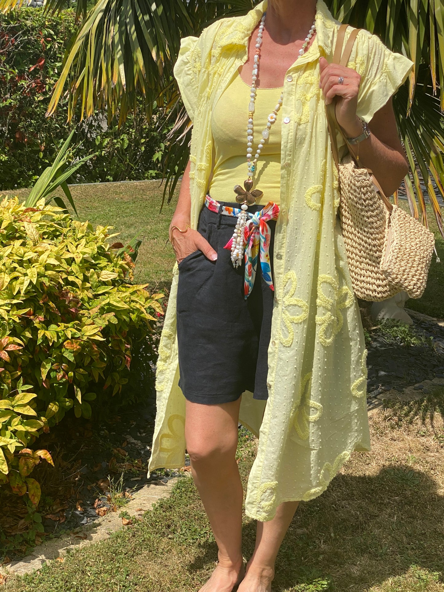 ROBE VOILE DE COTON JAUNE 36/44
