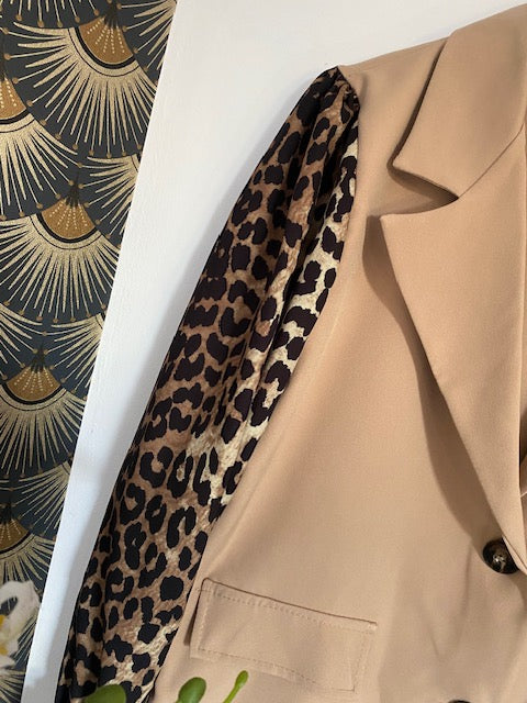 VESTE BLASER STELLA LEOPARD CAMEL 36 AU 42