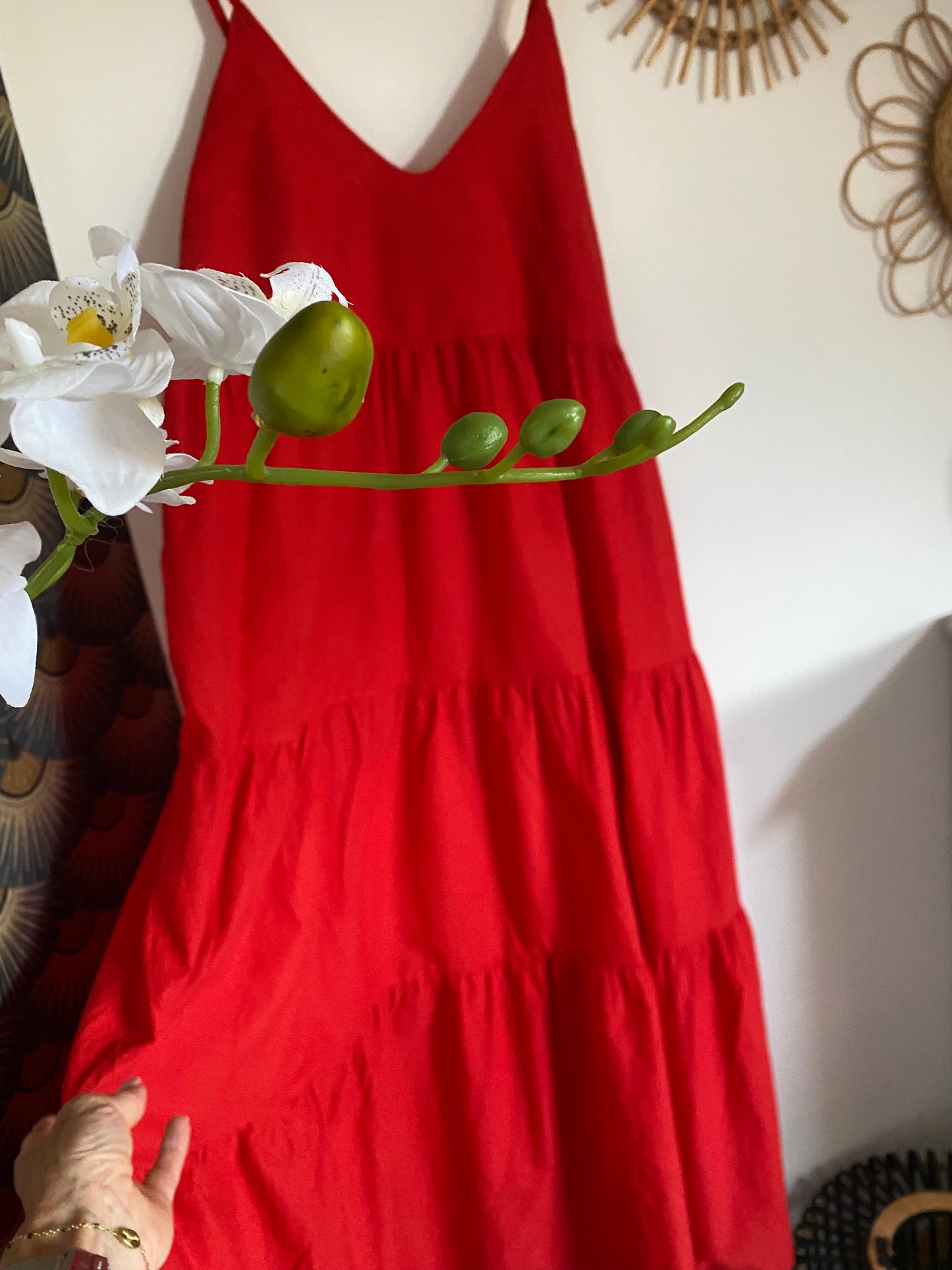 ROBE LONGUE LEGERE ROUGE 36/42