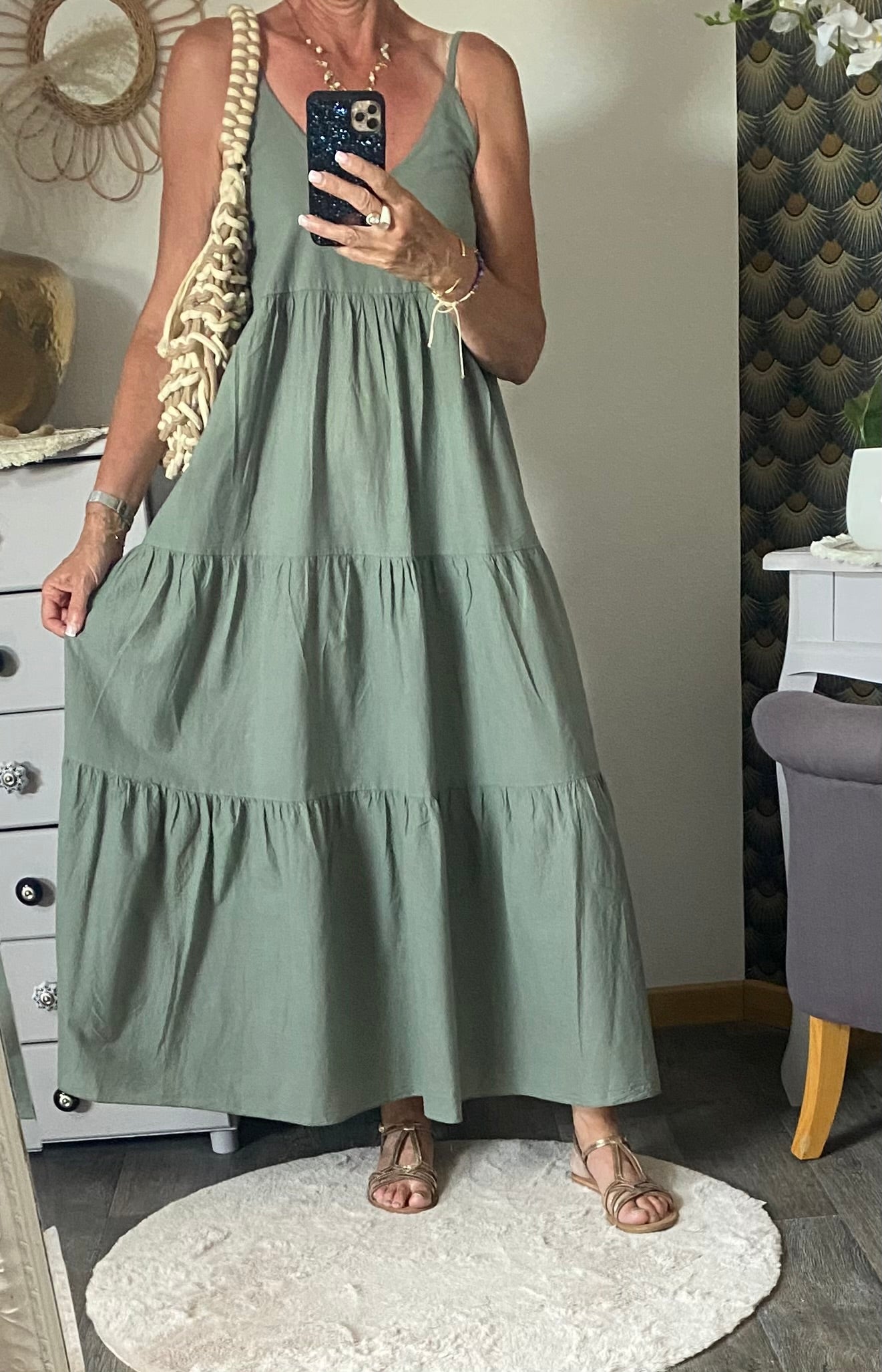 ROBE LONGUE LEGERE KAKI 36/42