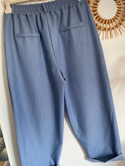 PANTALON AMANDA BLEU JEAN TAILLE UNIQUE 40/44