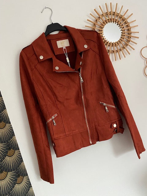 PERFECTO SUEDINE COULEUR ROUILLE S/M/L/XL