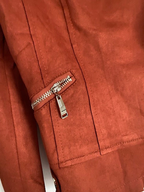 PERFECTO SUEDINE COULEUR ROUILLE S/M/L/XL