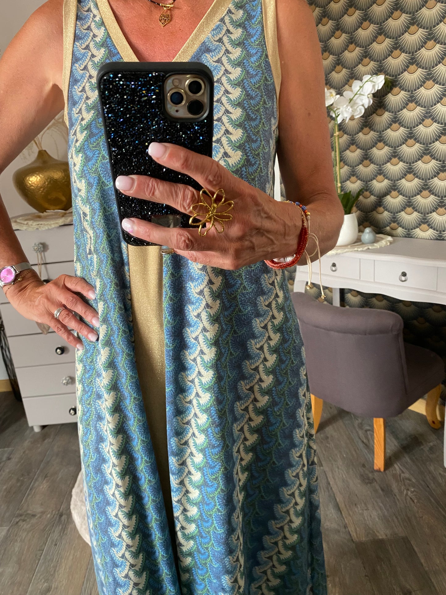ROBE LUREX MILA BLEUE 36/44