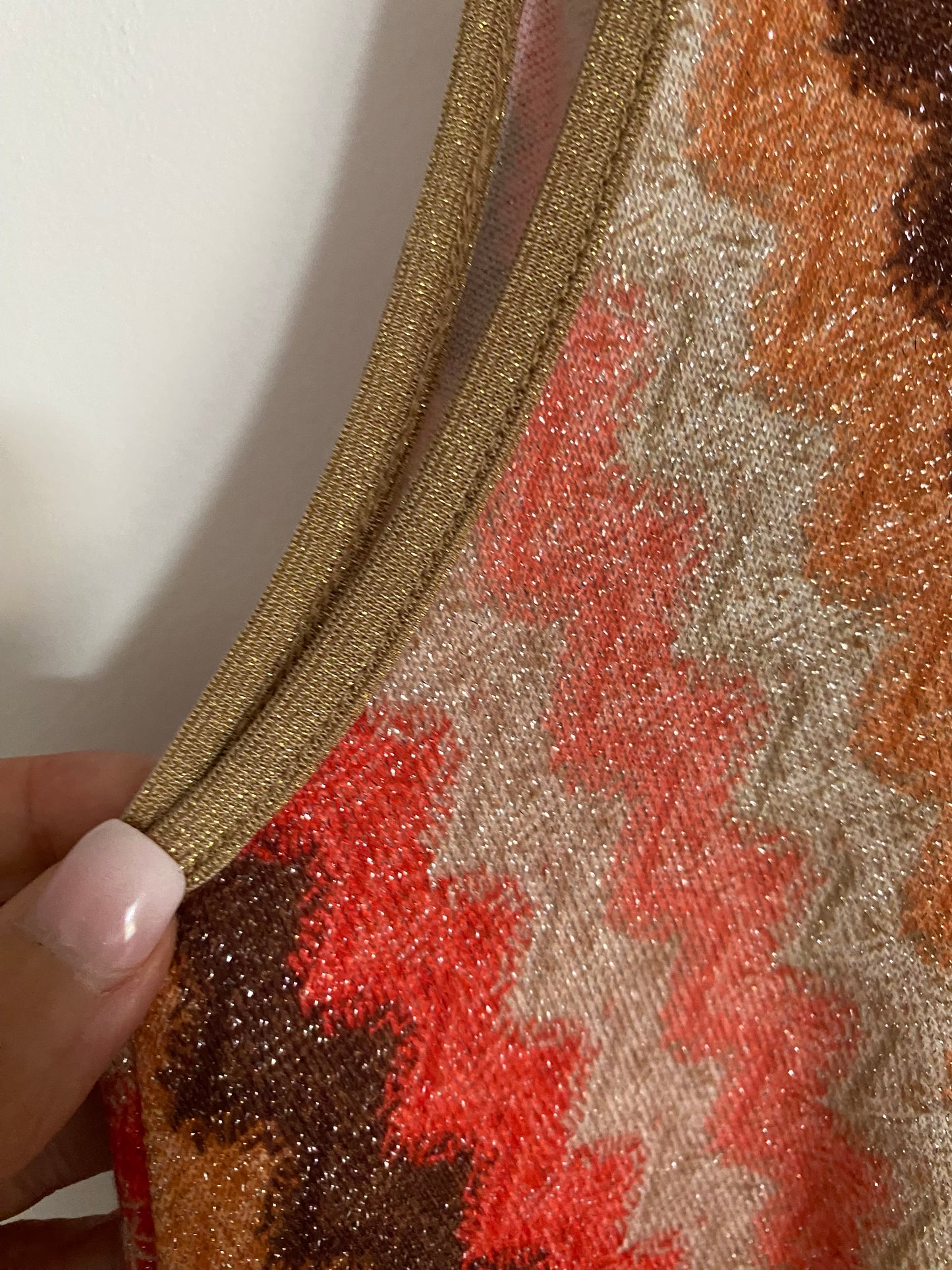ROBE LUREX BRETELLES FINES ORANGE 36/44