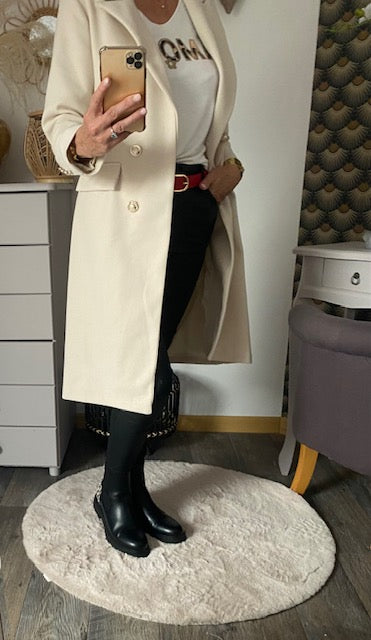 MANTEAU CHERRYS ECRU S/M/L/XL