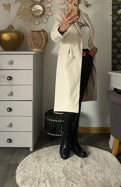 MANTEAU CHERRYS ECRU S/M/L/XL